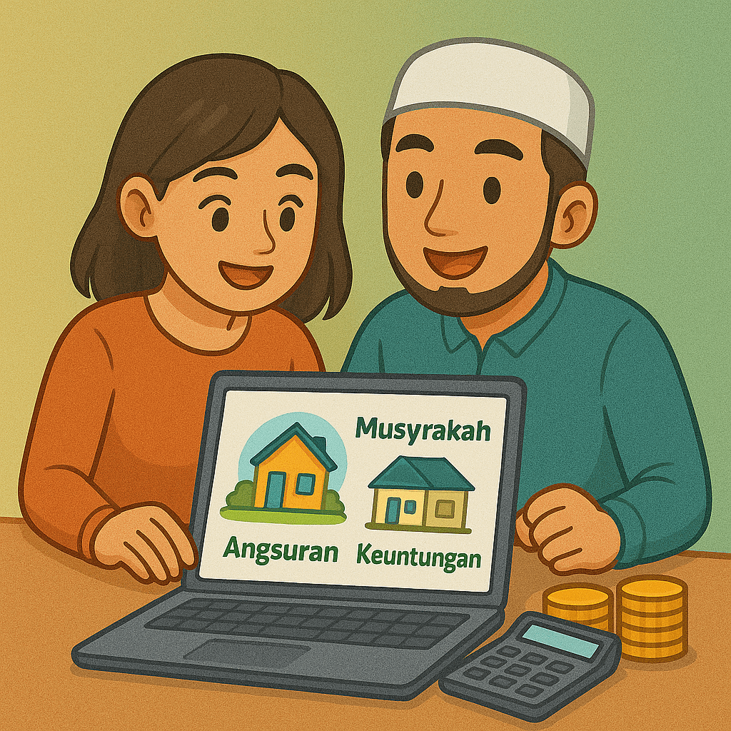 Simulasi Akad Musyarakah Rumah Hitung Angsuran & Keuntunganmu!